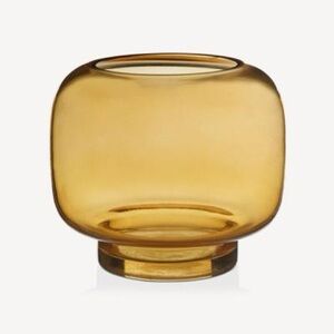 Medium Vintage Yellow Glass Candle Holder/Home Decor Accent